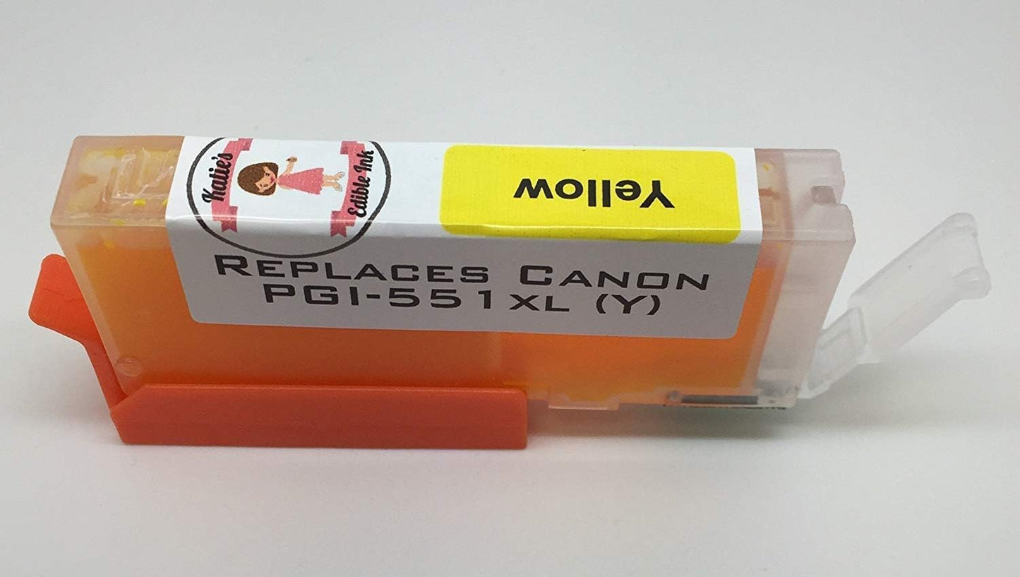 Katies Edible Ink Cartridge XL Capacity 550/551 Set Compatible With Canon IP7250 MG5450 MG5550 MG5650 MG6350 iX6850 MX925