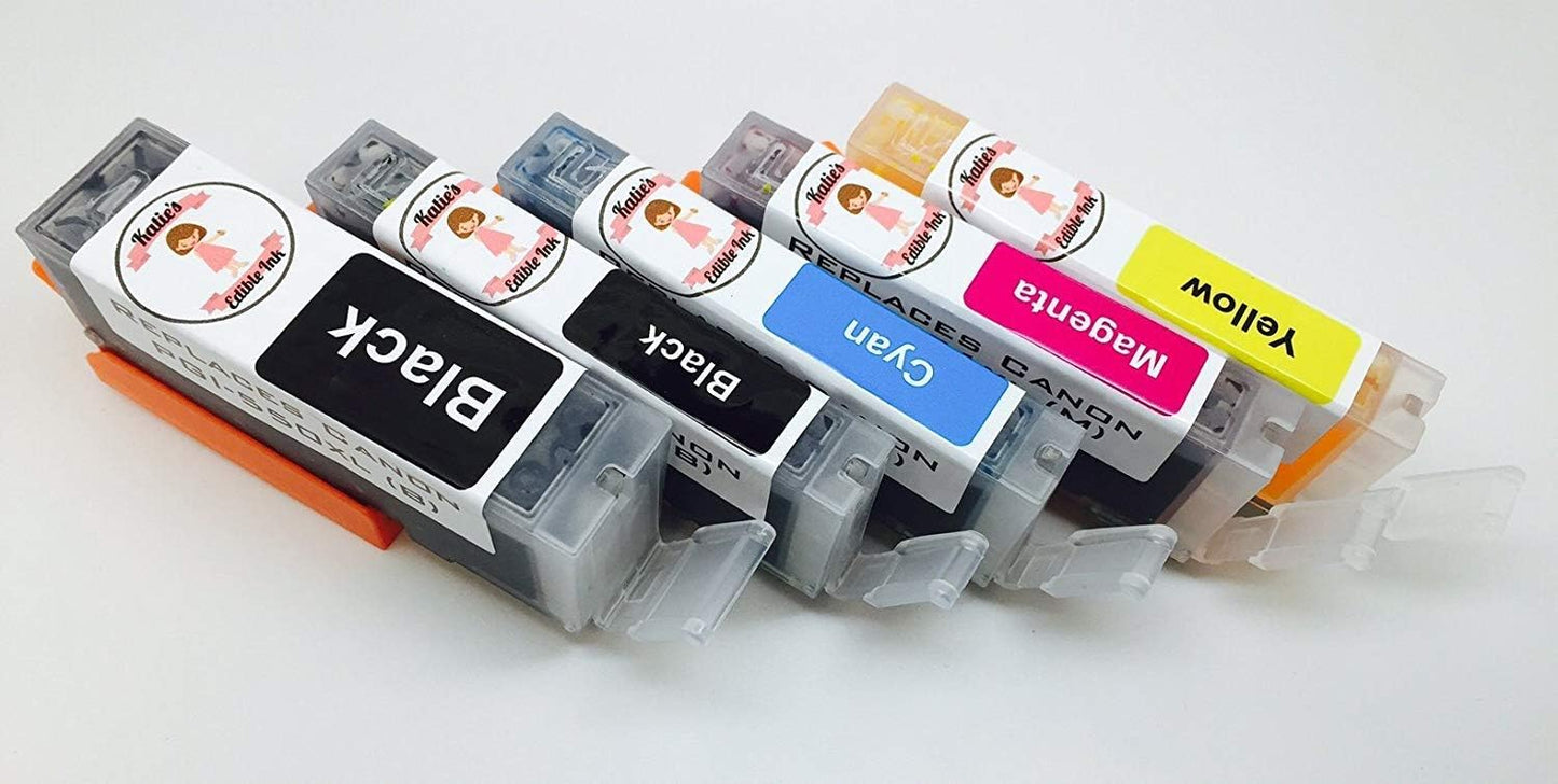 Katies Edible Ink Cartridge XL Capacity 550/551 Set Compatible With Canon IP7250 MG5450 MG5550 MG5650 MG6350 iX6850 MX925